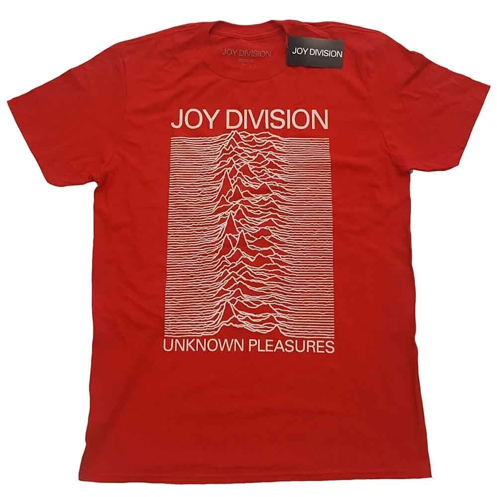T-särk Joy Division Unknown Pleasures White On Red Red S T-särk