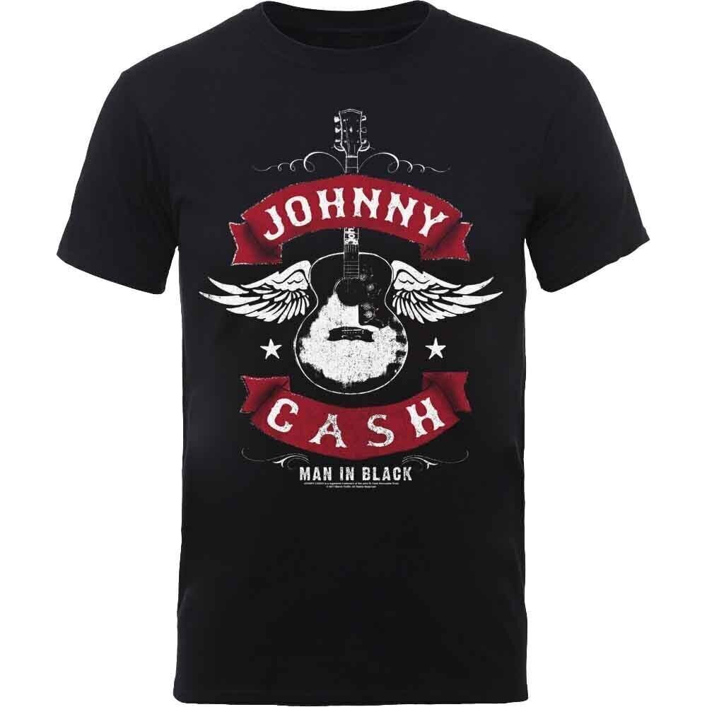 T-Shirt Johnny Cash Winged Guitar Black M T-Shirt