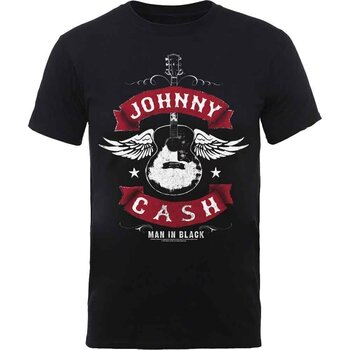 T-shirt Johnny Cash Winged Guitar Black 2XL T-shirt - 1