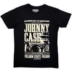 Skjorte Johnny Cash Prison Poster Carbon Black 2XL Skjorte