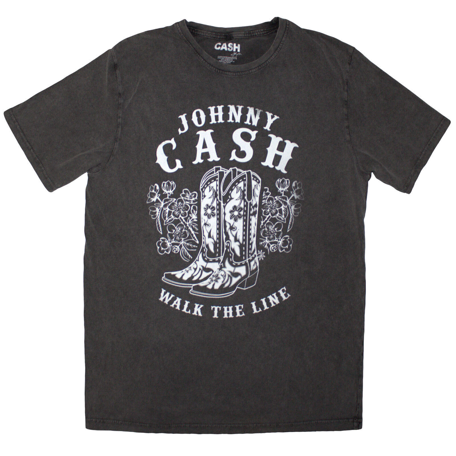 Πουκάμισο Johnny Cash Walk The Line Boots (Stone Wash) Charcoal Grey L Πουκάμισο