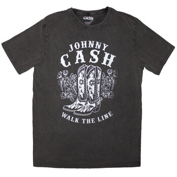Košulja Johnny Cash Walk The Line Boots (Stone Wash) Charcoal Grey XL Košulja - 1