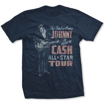 T-Shirt Johnny Cash All Star Tour (Back Print) Navy Blue S T-Shirt - 1