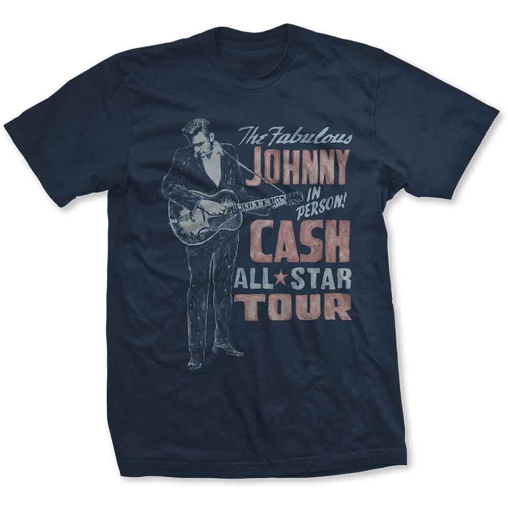 Shirt Johnny Cash All Star Tour (Back Print) Navy Blue L Shirt