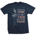 Johnny Cash All Star Tour (Back Print) Navy Blue XL T-Shirt
