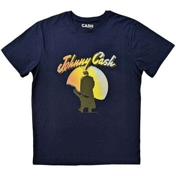 T-Shirt Johnny Cash Walking Guitar Navy Blue S T-Shirt - 1