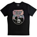 Johnny Cash Walking Guitar & Front On Black L Camiseta de manga corta