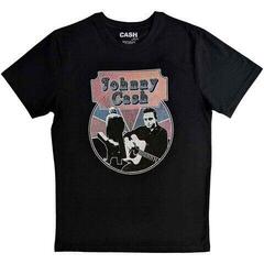 T-Shirt Johnny Cash Walking Guitar & Front On Black 2XL T-Shirt