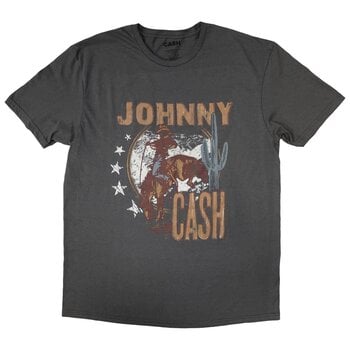 T-Shirt Johnny Cash Cowboy Charcoal Grey L T-Shirt - 1
