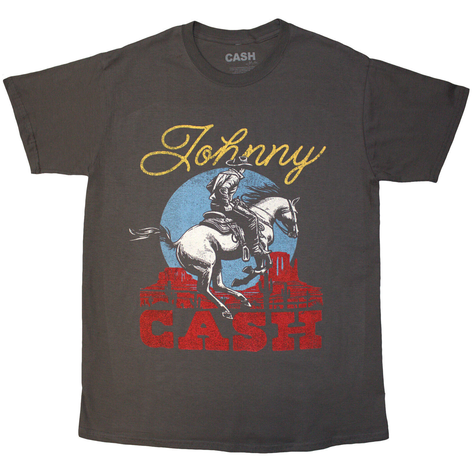 T-Shirt Johnny Cash Gallop Charcoal Grey S T-Shirt