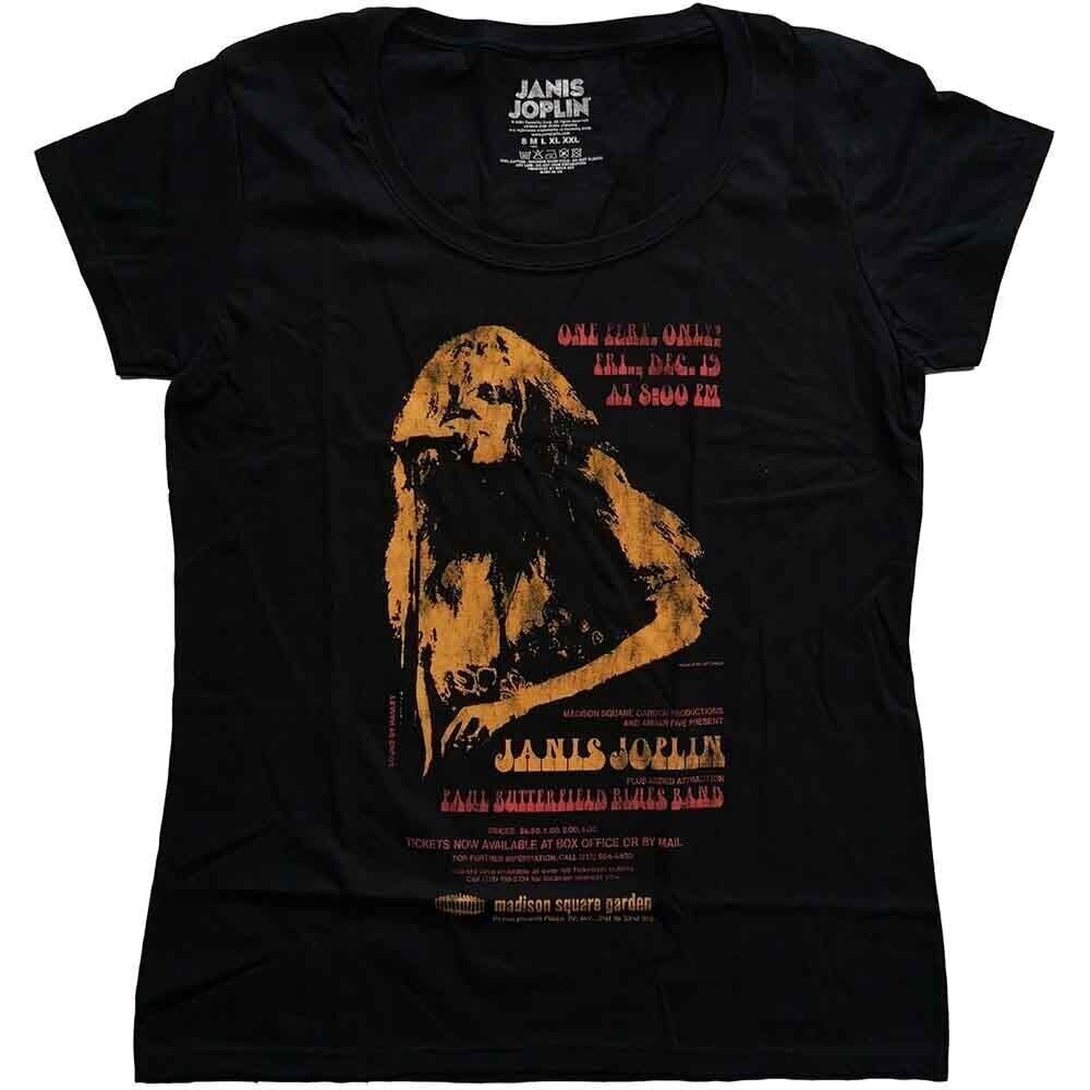 T-Shirt Janis Joplin Madison Square Garden (Soft Hand Inks) Black 2XL Ladies T-Shirt