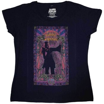 Koszulka Janis Joplin Paisley & Flowers Frame (Soft Hand Inks) Navy Blue 2XL Damskie Koszulka - 1