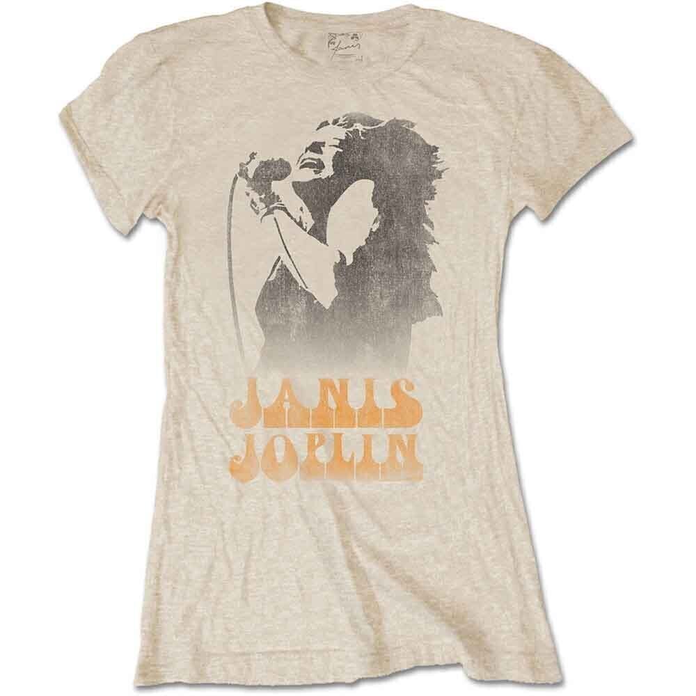 T-Shirt Janis Joplin Working The Mic Sand M Damen T-Shirt