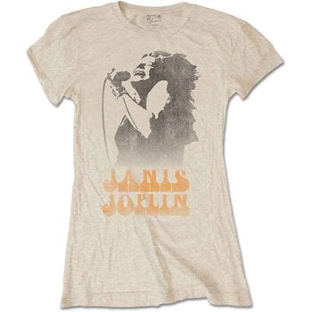 T-shirt Janis Joplin Working The Mic Sand 2XL Femme T-shirt - 1