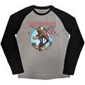 Iron Maiden Trooper Burst Raglan Black & Grey M Camiseta de manga corta