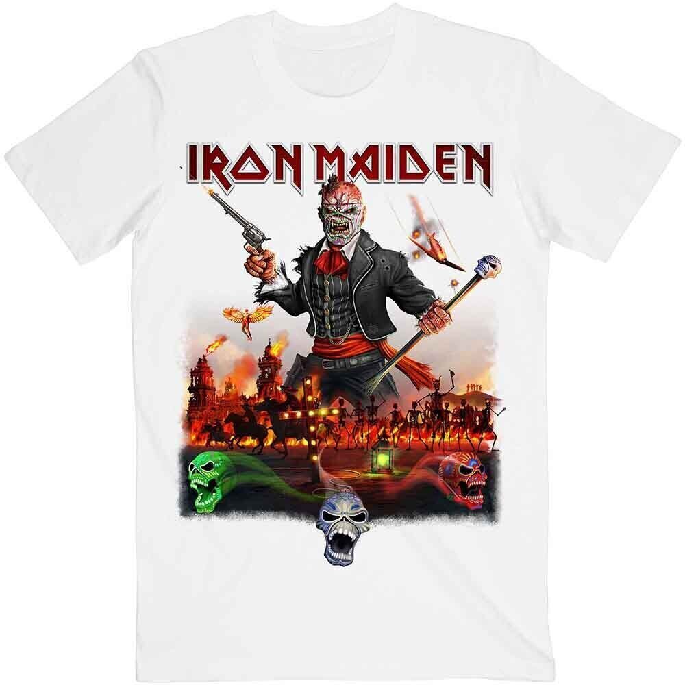 T-shirt Iron Maiden Legacy of the Beast Live In Mexico City (Back Print) White L T-shirt