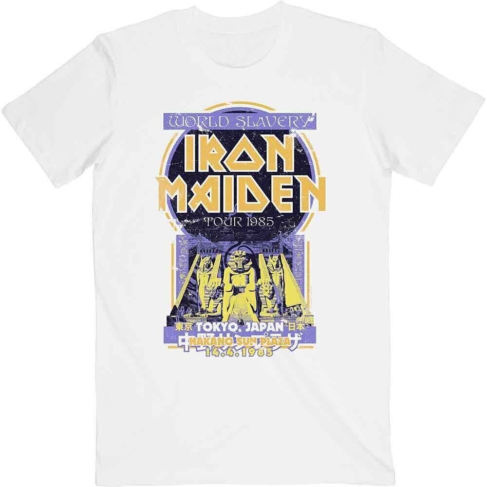T-Shirt Iron Maiden Powerslave Japan Flyer White 2XL T-Shirt