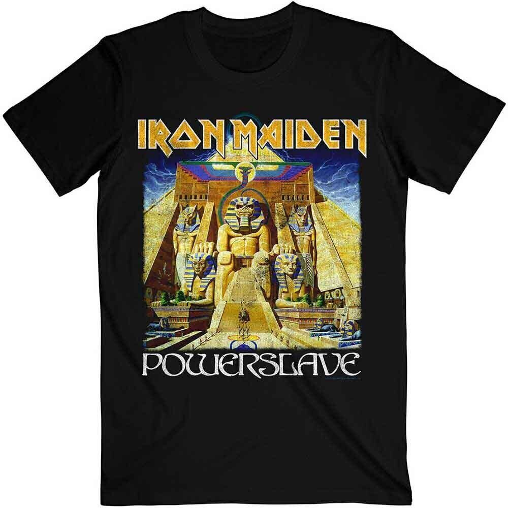 T-särk Iron Maiden Powerslave World Slavery Tour (Back Print) Black L T-särk