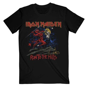 T-shirt Iron Maiden Number Of The Beast Run To The Hills Distress Black XL T-shirt - 1
