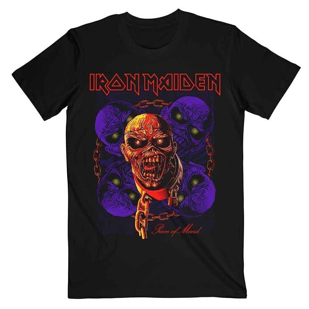 T-särk Iron Maiden Piece of Mind Multi Head Eddie Black L T-särk