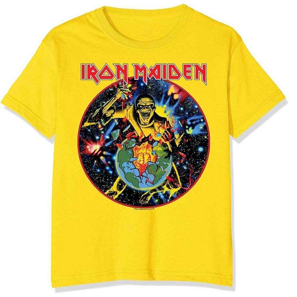 Marškinėliai Iron Maiden World Piece Tour Circle Yellow S Marškinėliai