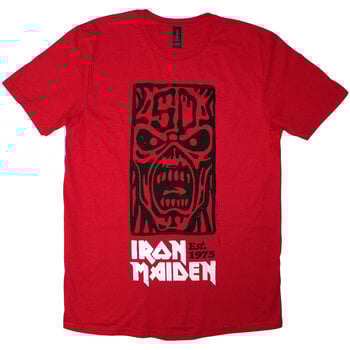 Camiseta de manga corta Iron Maiden Est. 1975 Stamp Logo Black Rojo S Camiseta de manga corta - 1