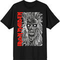 Iron Maiden Eponymous Face Red Logo Black XL Camiseta de manga corta
