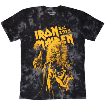 T-Shirt Iron Maiden Est. 1975 Axe Eddie (Wash Collection) Black L T-Shirt - 1