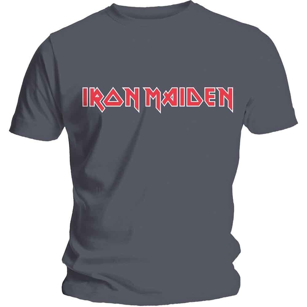 Marškinėliai Iron Maiden Classic Logo Charcoal Grey S Marškinėliai