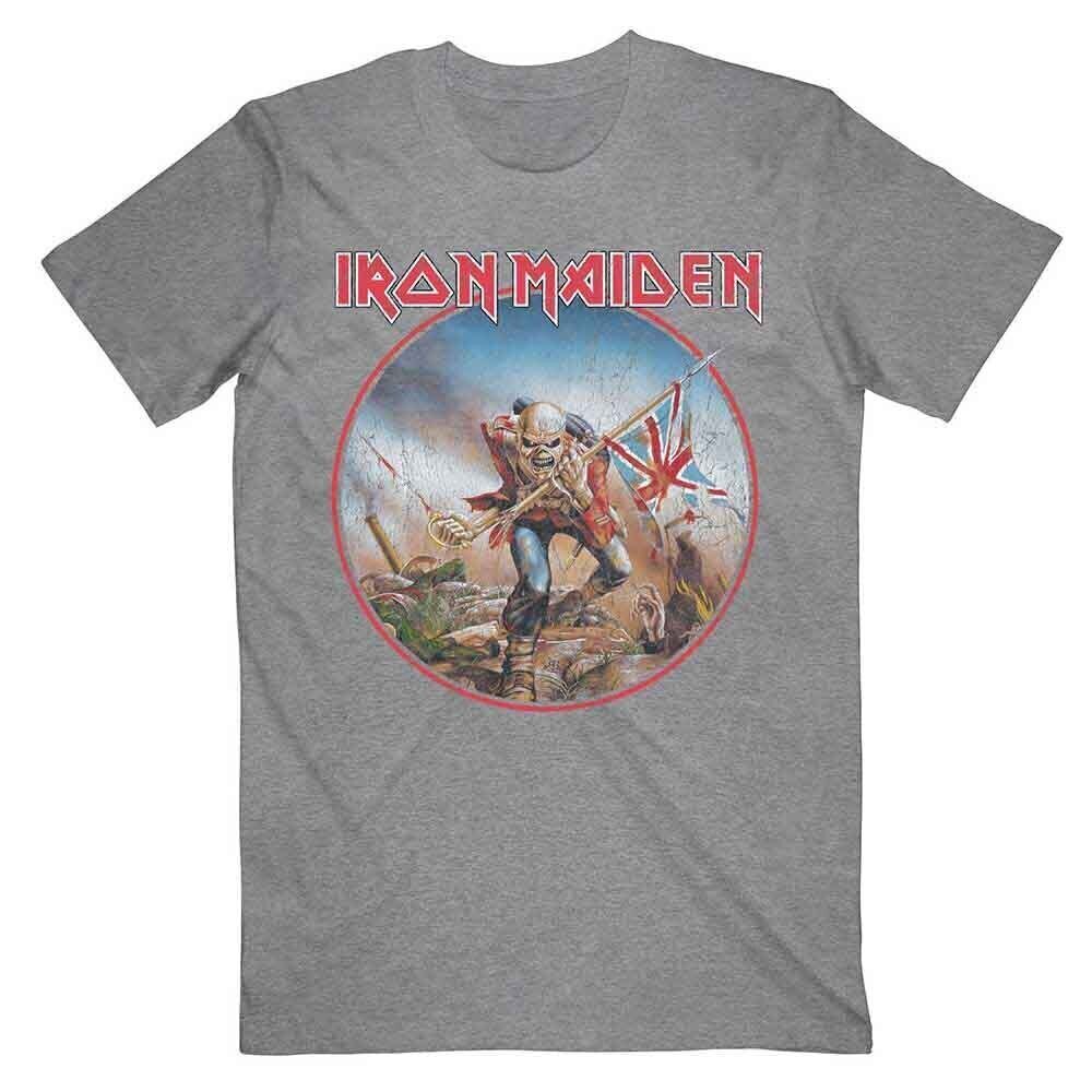 T-shirt Iron Maiden Trooper Vintage Circle Grey M T-shirt