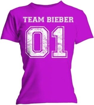 Shirt Justin Bieber Team Bieber (Skinny Fit) Fuchsia Pink M Dames Shirt - 1
