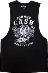 Skjorte Johnny Cash Walk The Line Boots Black XL Skjorte