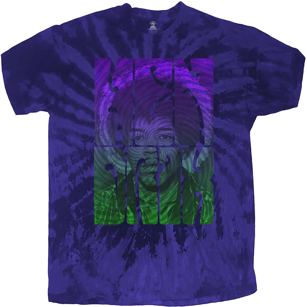 T-shirt Jimi Hendrix Swirly Text (Wash Collection) Blue XL T-shirt