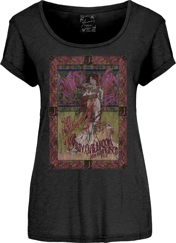 T-särk Janis Joplin Avalon Ballroom '67 (Soft Hand Inks) Black S Naiste T-särk