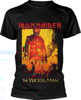 Skjorte Iron Maiden The Wicker Man Fire Black S Skjorte - 1