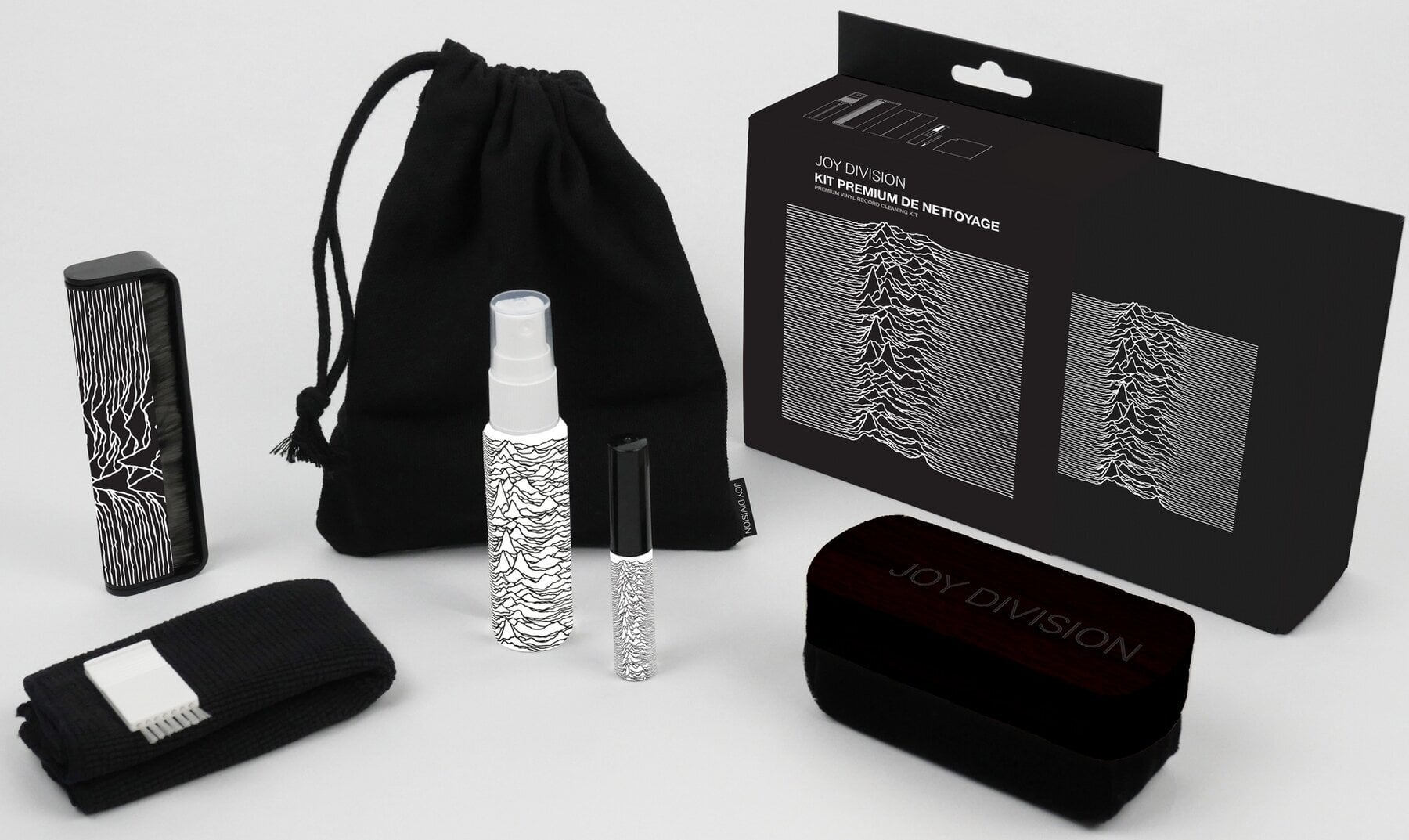 Set di pulizia per dischi LP VinylCareSystem Joy Division - Premium Kit (6 in 1) Set di pulizia per dischi LP 30 ml