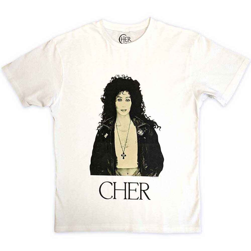 T-shirt Cher Leather Jacket White XL T-shirt