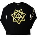 HIM Heartagram Honeycomb (Sleeve Print) Black L Shirt