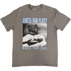 T-Shirt Greta Van Fleet World Tour Butterfly Charcoal Grey 2XL T-Shirt