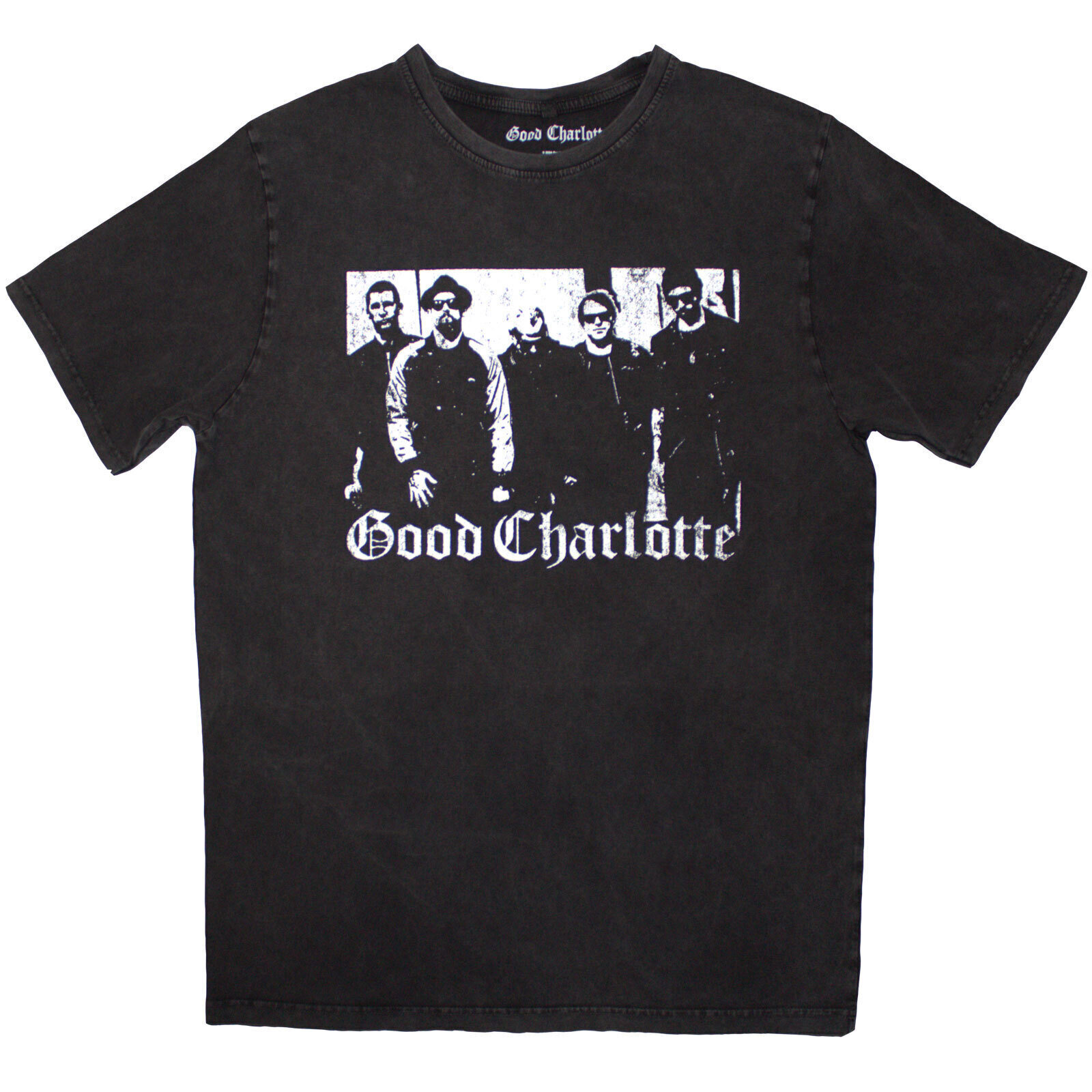 T-särk Good Charlotte Band Photo (Stone Wash) Charcoal Grey S T-särk