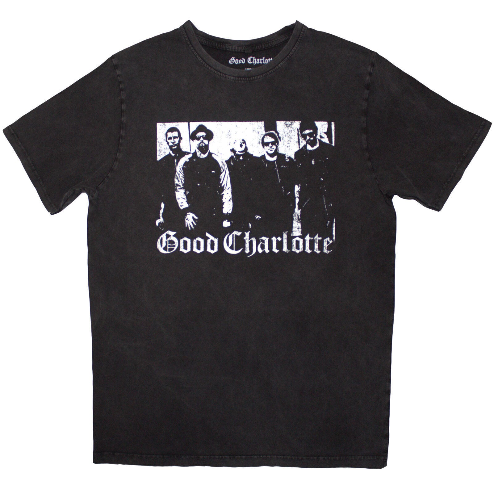 T-shirt Good Charlotte Band Photo (Stone Wash) Charcoal Grey L T-shirt