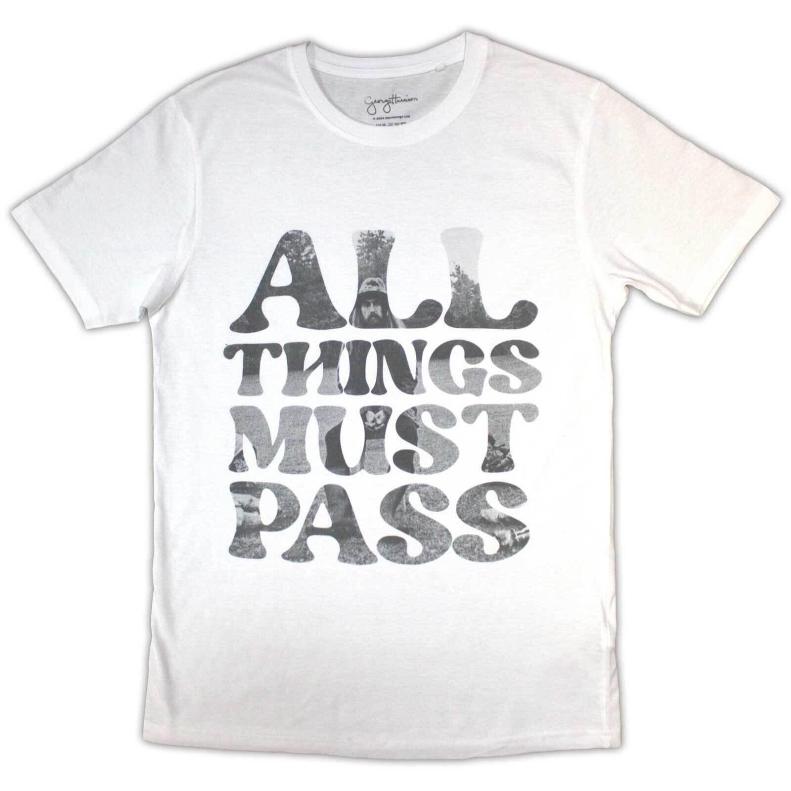 T-shirt George Harrison All Things Must Pass Text Infill White L T-shirt