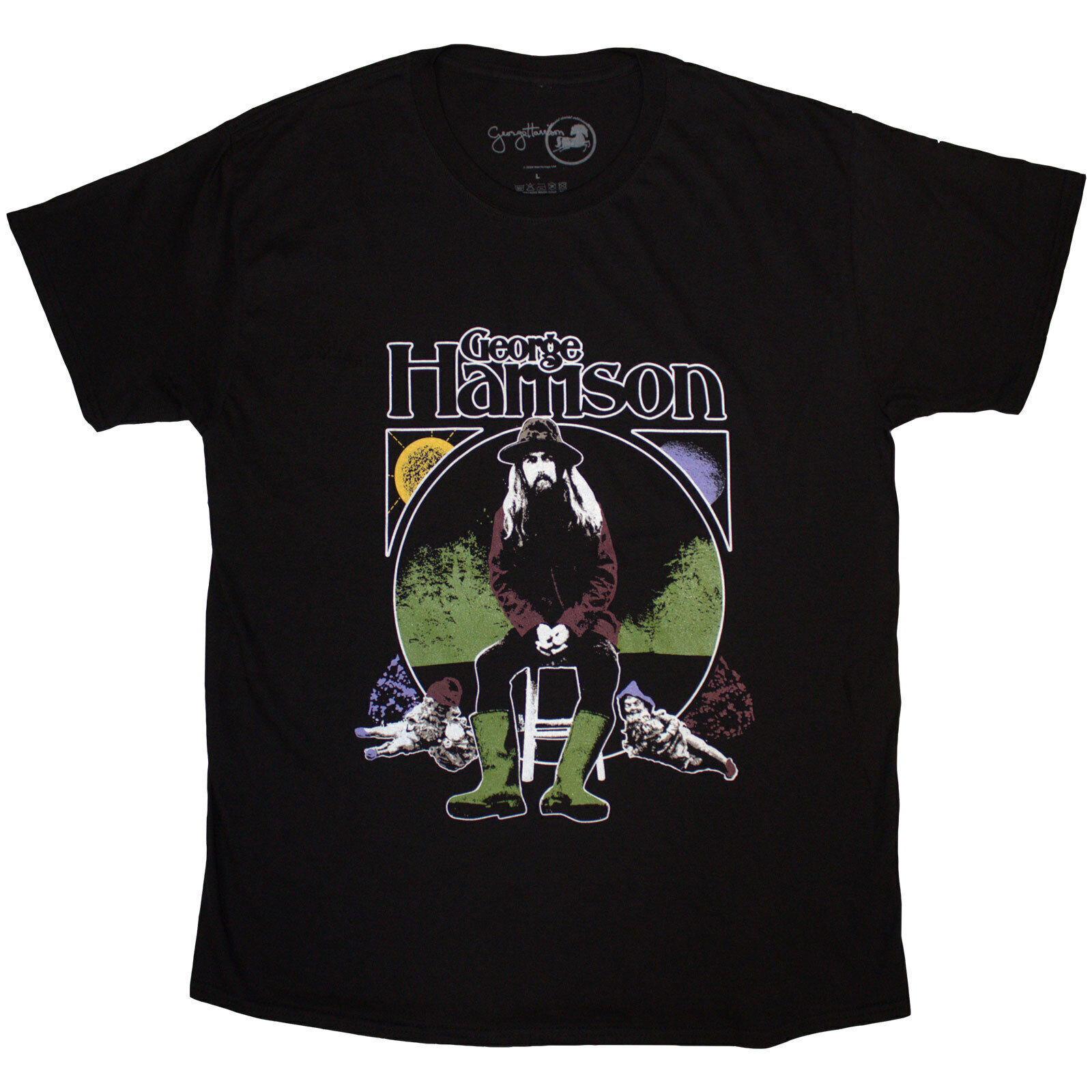 T-shirt George Harrison Sun & Moon Black XL T-shirt