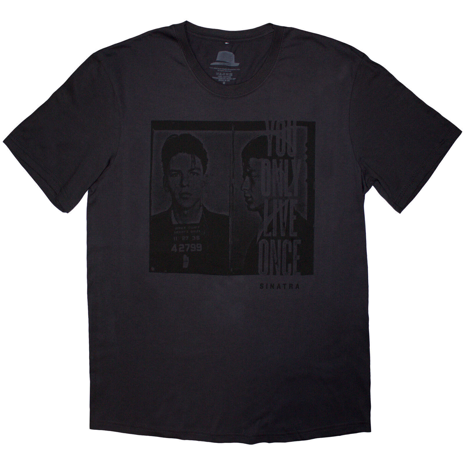 T-shirt Frank Sinatra Mugshot Charcoal Grey M T-shirt