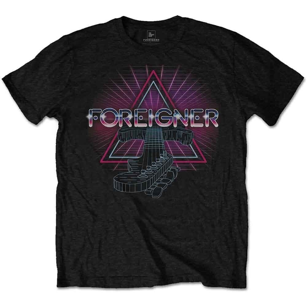 T-Shirt Foreigner Neon Guitar Black M T-Shirt
