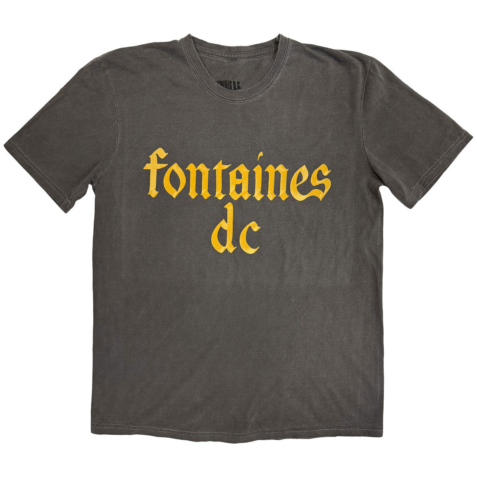 T-Shirt Fontaines D.C. Gothic Logo (Stone Wash) Charcoal Grey 2XL T-Shirt
