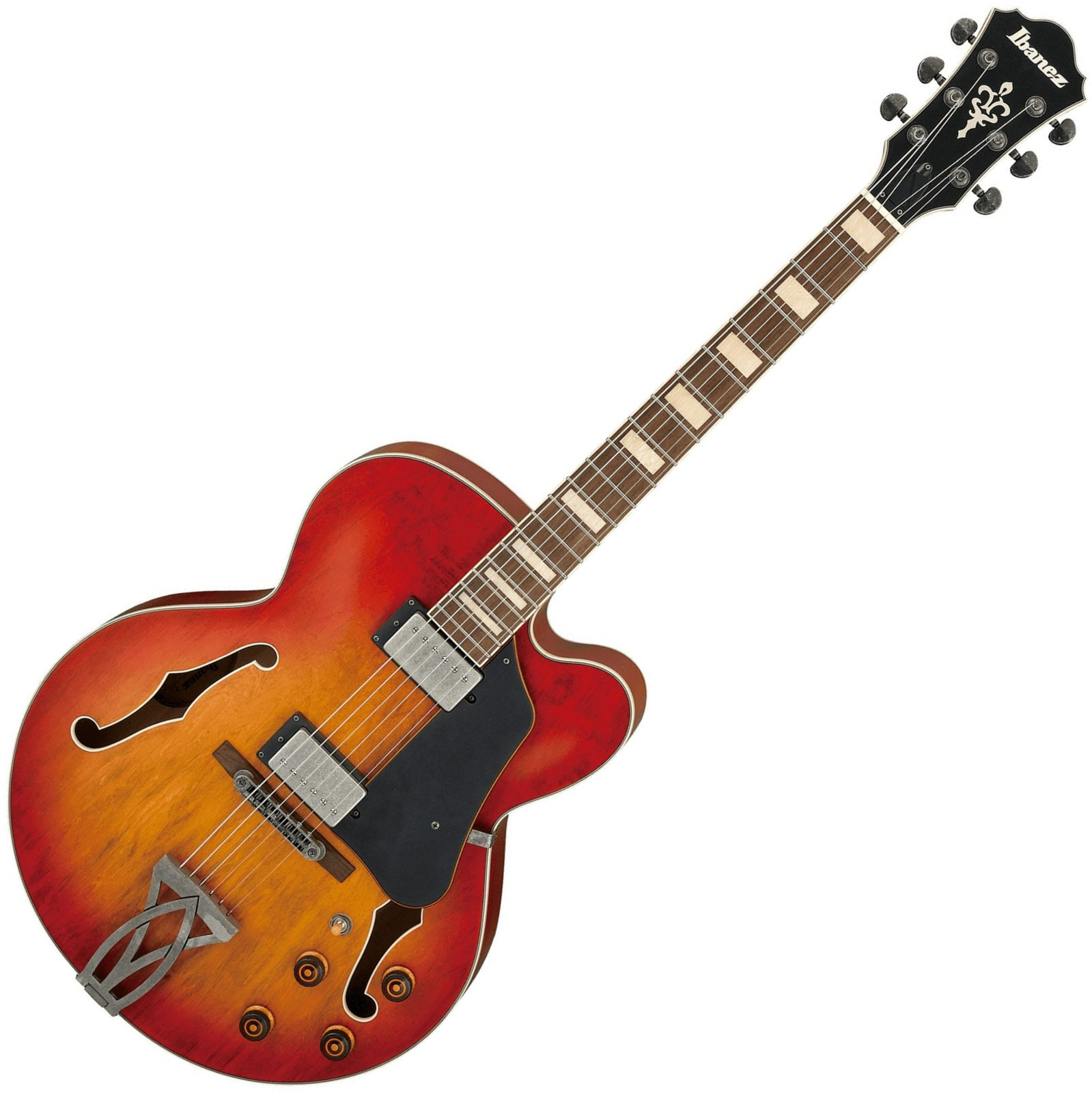 Semi-akoestische gitaar Ibanez AFV75-VAL Vintage Amber Burst Low Gloss