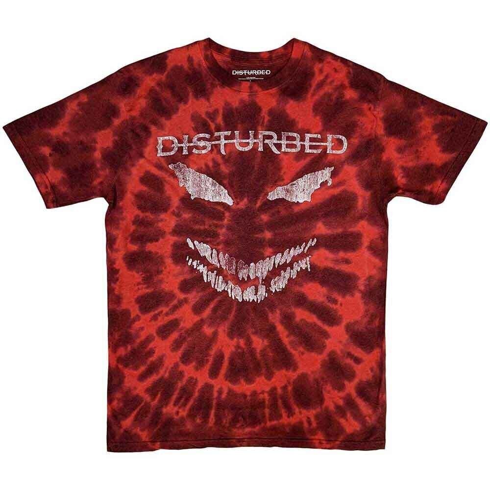 T-Shirt Disturbed Scary Face (Wash Collection) Red 2XL T-Shirt