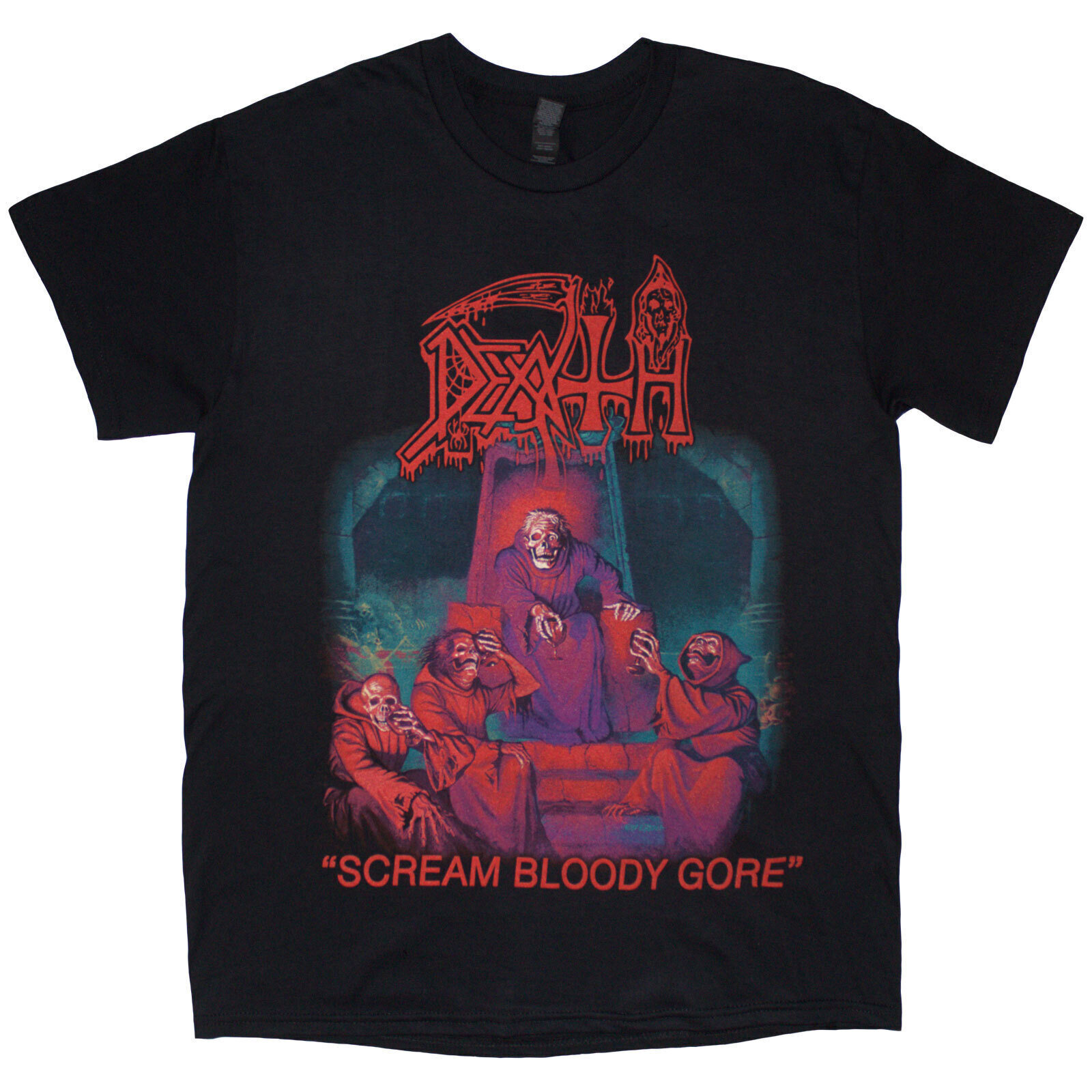 T-Shirt Death Scream Bloody Gore (Back Print) Black 2XL T-Shirt
