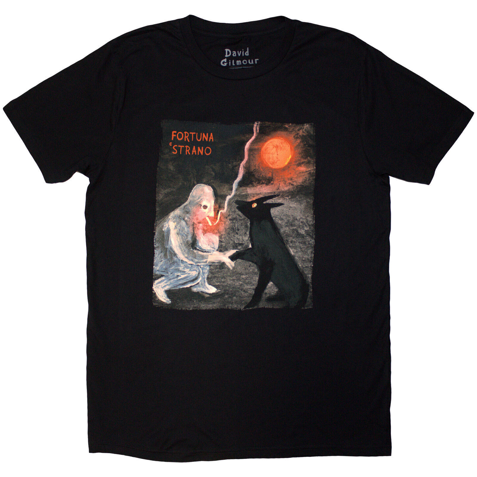 Skjorte David Gilmour Luck & Strange Fortuna E Strano (Back Print & Ex-Tour) Black XL Skjorte